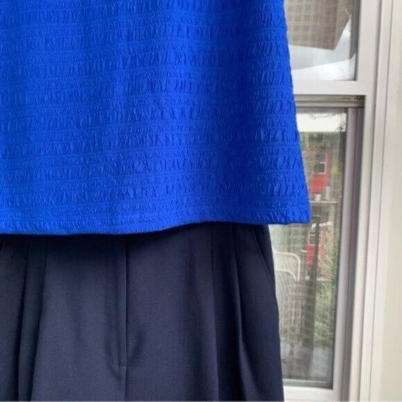 NWT Dead Stock Vintage Cobalt Blue Textured Short Sleeve T-Shirt Women's Medium - Picture 4 of 6